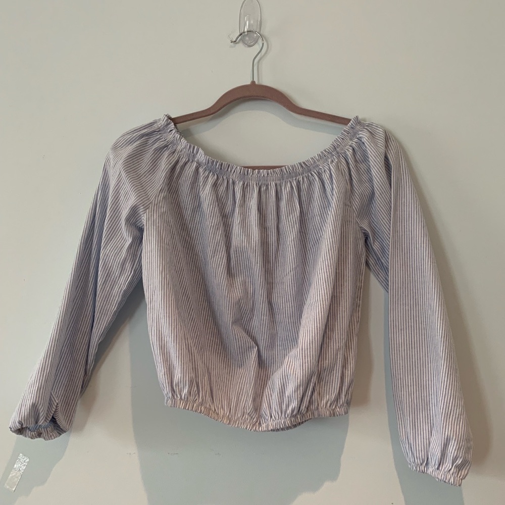 Brandy Melville Off Shoulder Striped Top